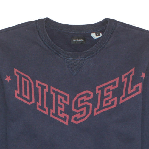 Mens UK Size L Diesel Blue Pullover Sweatshirt