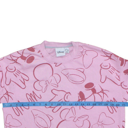 Womens UK Size S Disney Pink Pullover Sweatshirt