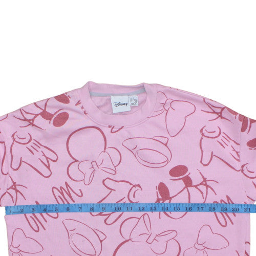 Womens UK Size S Disney Pink Pullover Sweatshirt