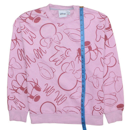 Womens UK Size S Disney Pink Pullover Sweatshirt