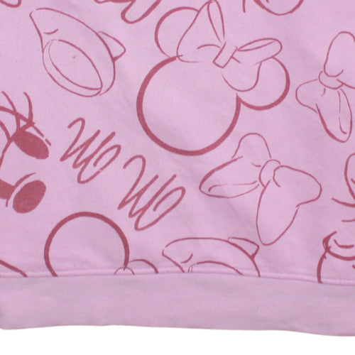Womens UK Size S Disney Pink Pullover Sweatshirt