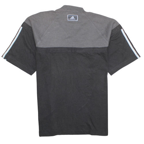 Adidas Men's Black & Grey V-Neck Short Sleeve T-Shirt Size L 44/46