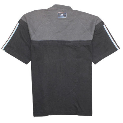 Adidas Men's Black & Grey V-Neck Short Sleeve T-Shirt Size L 44/46