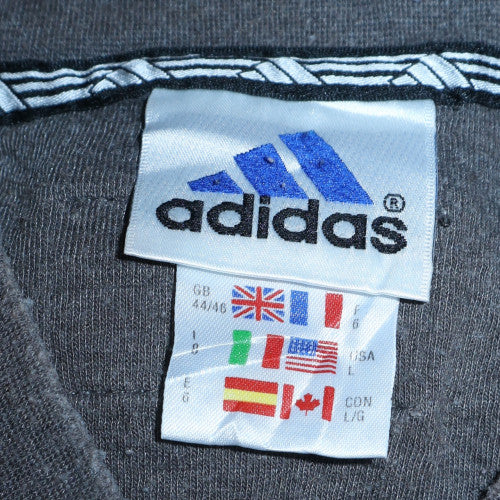 Adidas Men's Black & Grey V-Neck Short Sleeve T-Shirt Size L 44/46