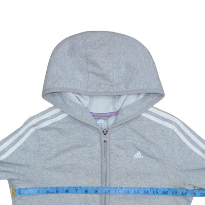 Womens UK Size M Adidas Grey Full Zip Hoodie