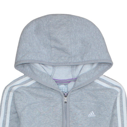 Womens UK Size M Adidas Grey Full Zip Hoodie