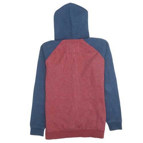 Mens UK Size L Quiksilver Red Blue Full Zip Hoodie