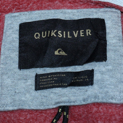 Mens UK Size L Quiksilver Red Blue Full Zip Hoodie