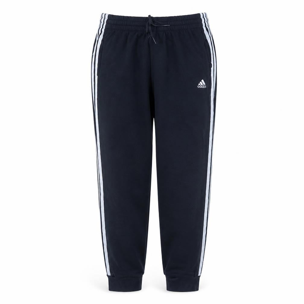 Adidas Men Black Jogger Trousers L Elastic Waist Side Stripe