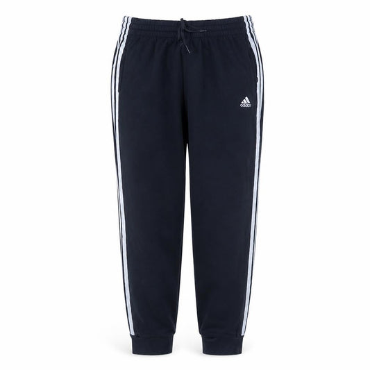 Front view of Adidas Men Black Jogger Trousers L Elastic Waist Side Stripe