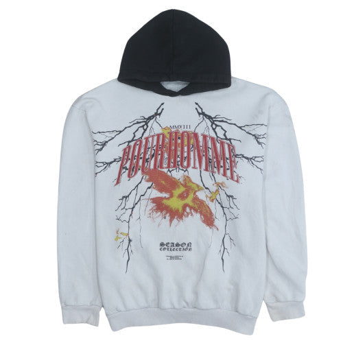 Mens UK Size S boohooMAN White Pullover Hoodie
