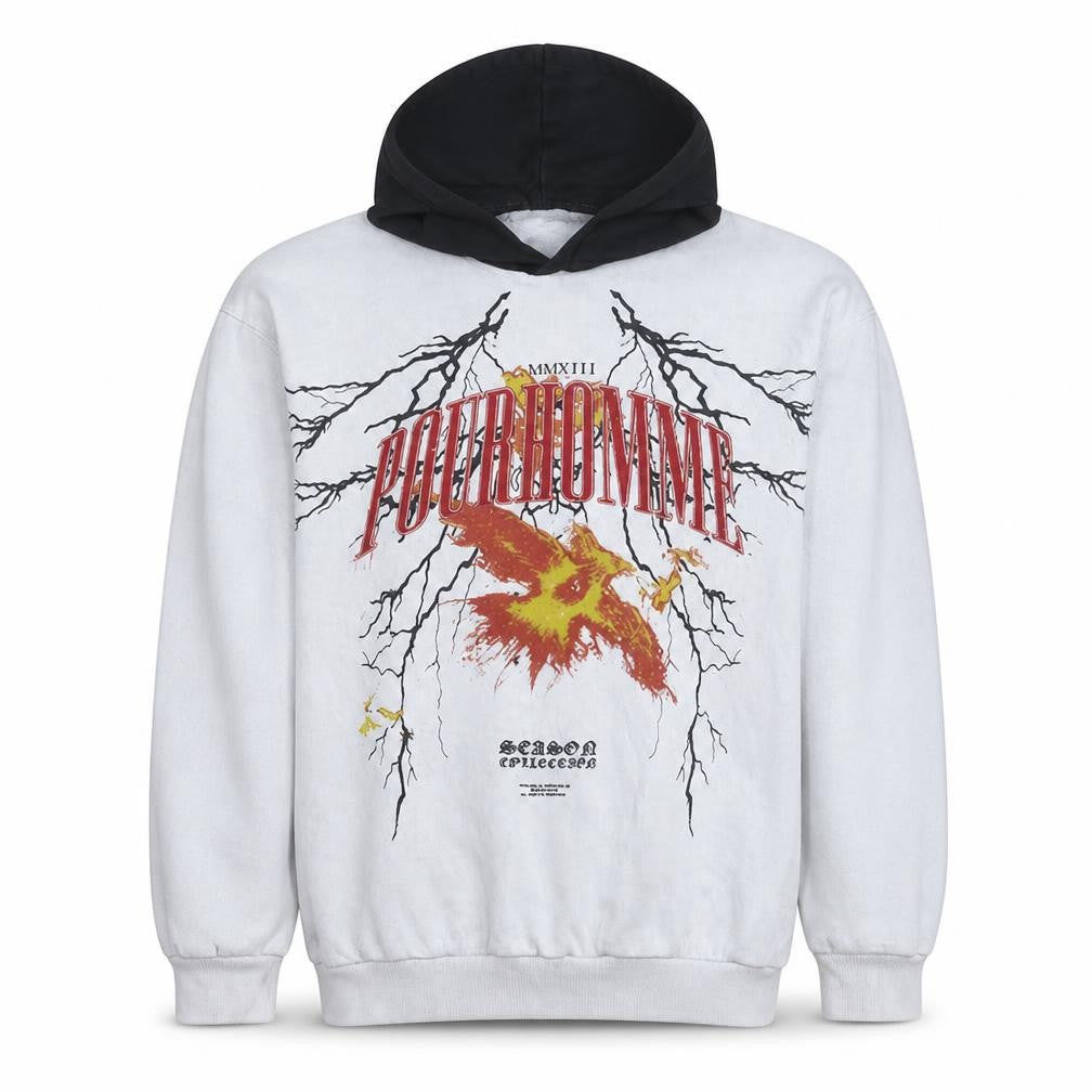 Mens UK Size S boohooMAN White Pullover Hoodie