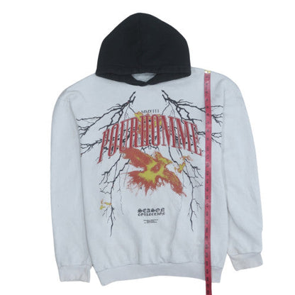Mens UK Size S boohooMAN White Pullover Hoodie