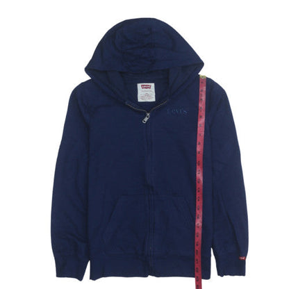 Levi's Boys Blue Full Zip Hoodie Size 14 Years Cotton Blend Logo Sweatshirt