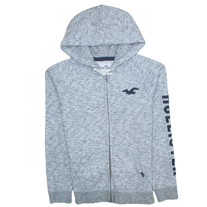 Mens UK Size L Hollister Grey Full Zip Hoodie