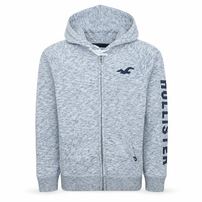 Mens UK Size L Hollister Grey Full Zip Hoodie