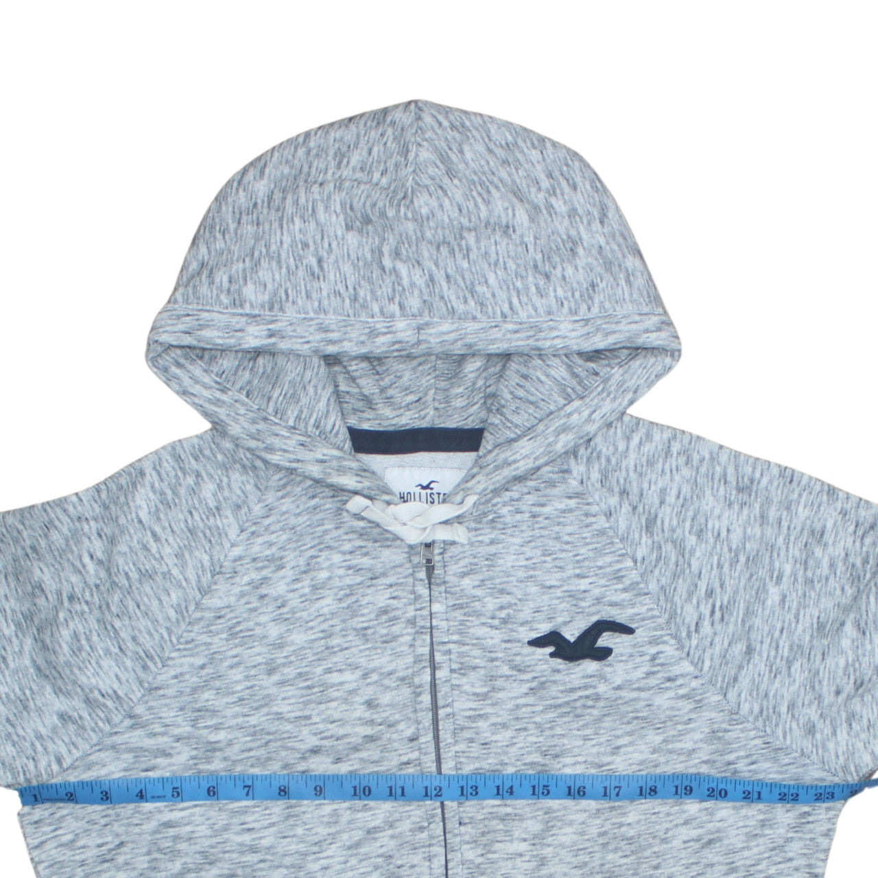 Mens UK Size L Hollister Grey Full Zip Hoodie