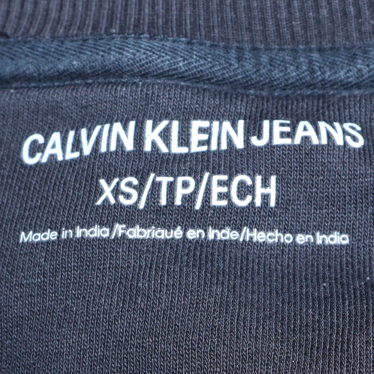 Mens UK Size XS Calvin Klein Jeans Black Pullover Sweatshirt