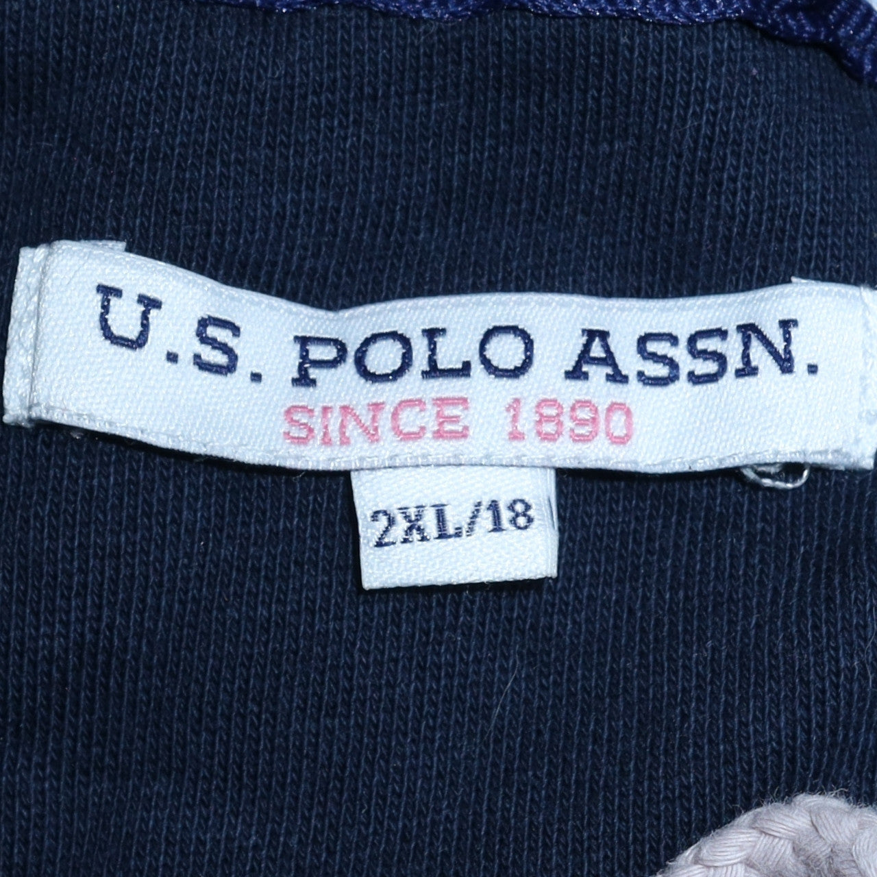 Womens UK Size 2XL U.S. Polo Assn. Blue Pullover Hoodie