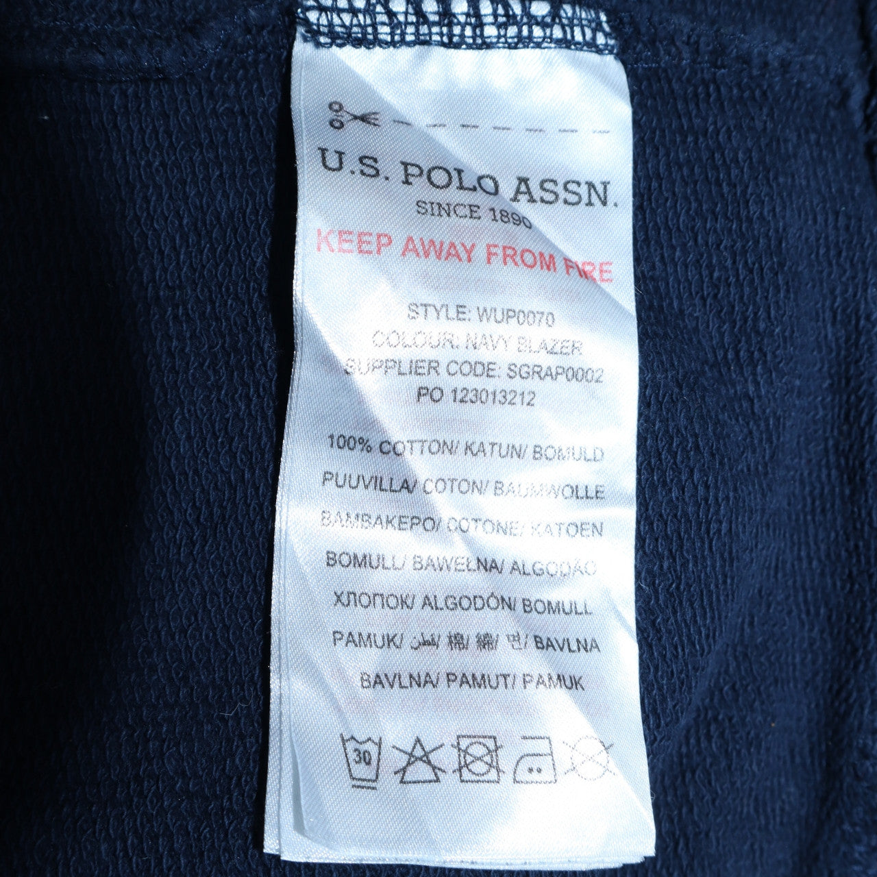 Womens UK Size 2XL U.S. Polo Assn. Blue Pullover Hoodie