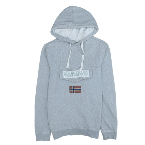 Mens UK Size S Napapijri Grey Pullover Hoodie