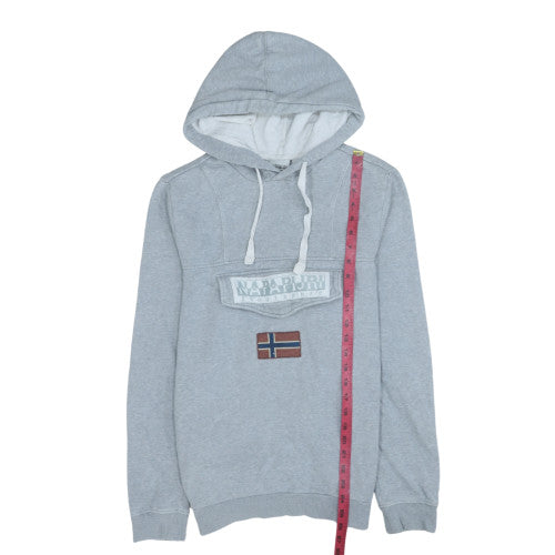 Mens UK Size S Napapijri Grey Pullover Hoodie