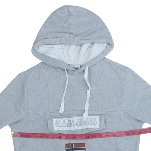 Mens UK Size S Napapijri Grey Pullover Hoodie