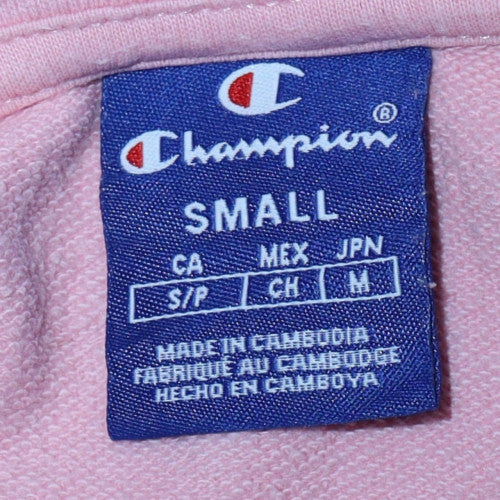 Womens UK Size S Champion Pink Pullover Hoodie