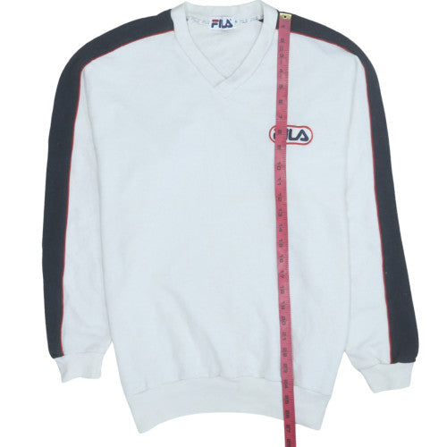 Mens UK Size M Fila White Pullover Sweatshirt