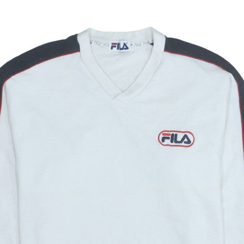 Mens UK Size M Fila White Pullover Sweatshirt