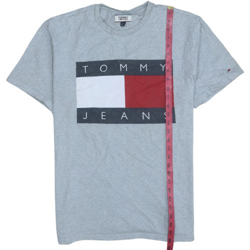 Tommy Jeans Men's Grey Graphic Print Crew Neck T-Shirt XL