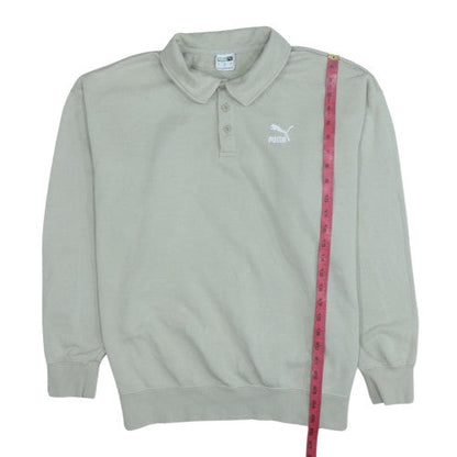 Mens UK Size L Puma Beige Henley Sweatshirt