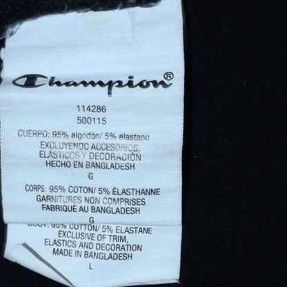 Champion Womens Black L Jogger Sweatpants Cotton Blend Drawstring