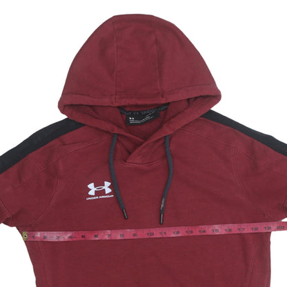 Mens UK Size S Under Armour Red Pullover Hoodie