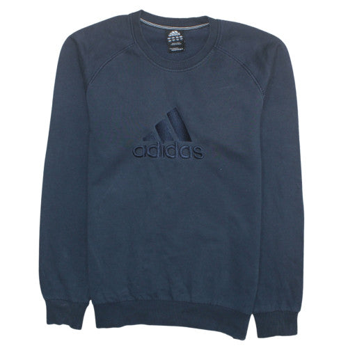 Mens UK Size L Adidas Blue Pullover Sweatshirt