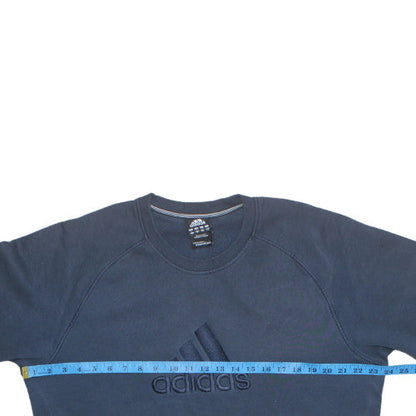 Mens UK Size L Adidas Blue Pullover Sweatshirt
