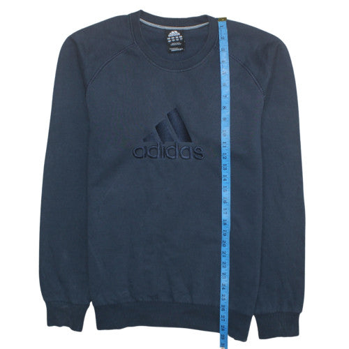Mens UK Size L Adidas Blue Pullover Sweatshirt