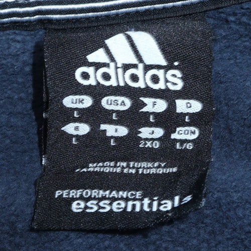 Mens UK Size L Adidas Blue Pullover Sweatshirt