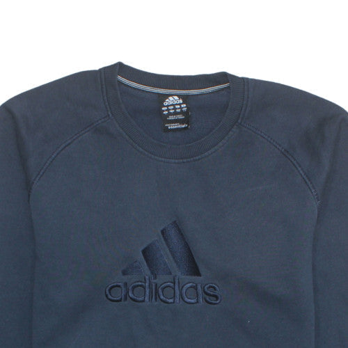 Mens UK Size L Adidas Blue Pullover Sweatshirt