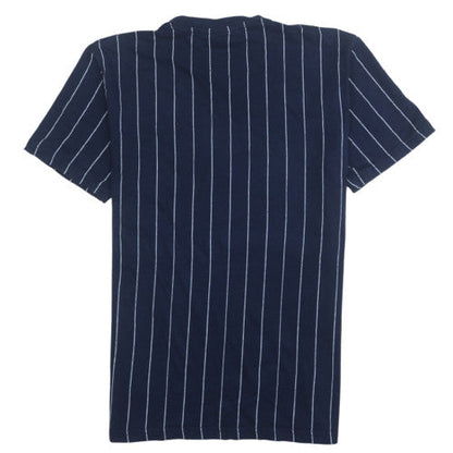 Fila Men's Navy Pinstripe Crew Neck Short Sleeve T-Shirt XS