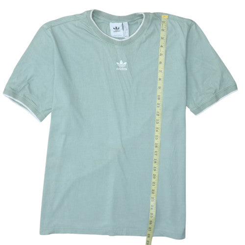 Adidas Men's Green Crew Neck Cotton T-Shirt Size M
