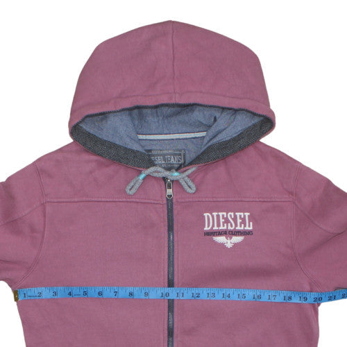 Mens UK Size M Diesel Purple Full Zip Hoodie