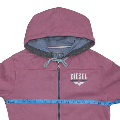 Mens UK Size M Diesel Purple Full Zip Hoodie