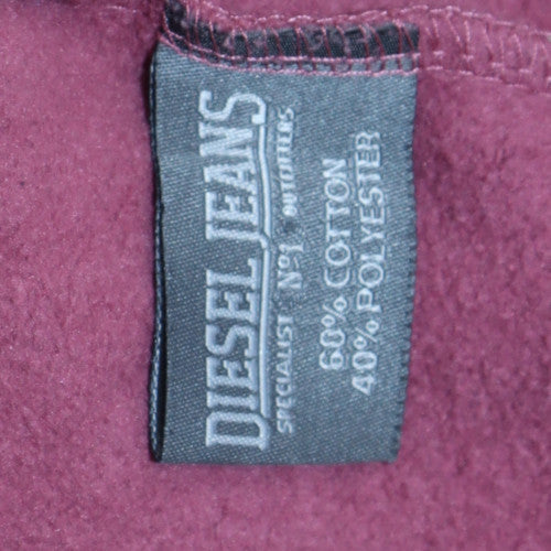 Mens UK Size M Diesel Purple Full Zip Hoodie