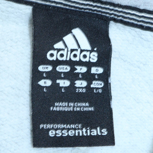 Mens UK Size L Adidas Grey Full Zip Hoodie