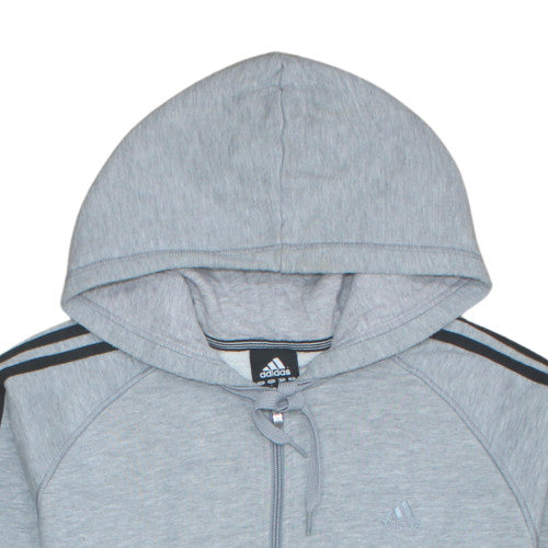 Mens UK Size L Adidas Grey Full Zip Hoodie