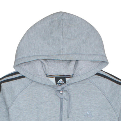 Mens UK Size L Adidas Grey Full Zip Hoodie