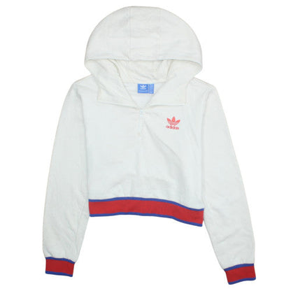 Womens UK Size 10 Adidas White Pullover Hoodie