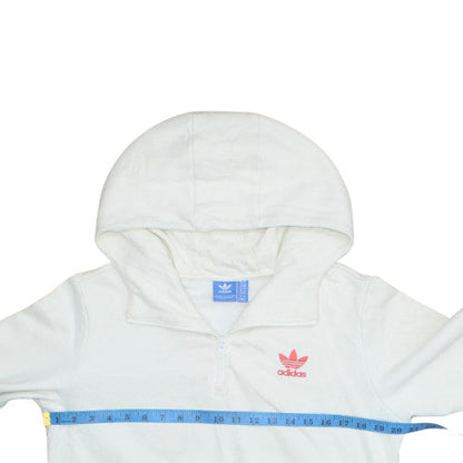 Womens UK Size 10 Adidas White Pullover Hoodie