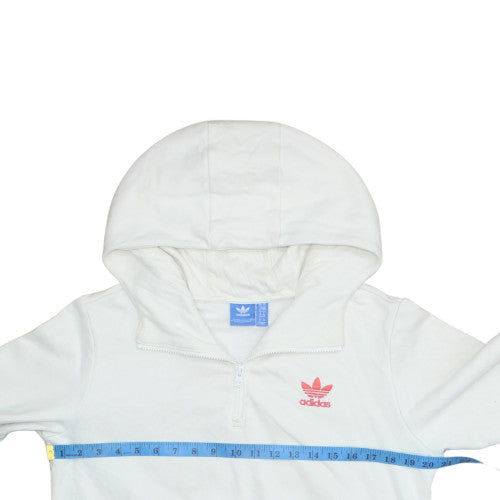 Womens UK Size 10 Adidas White Pullover Hoodie